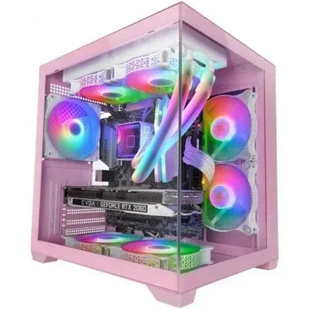 Caja Gaming Minitorre Mars Gaming MC-VIEW2/ Rosa - PixelPlaza
