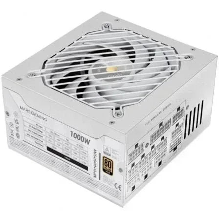Fuente de Alimentación Mars Gaming MPB1000PSI/ 1000W/ Ventilador 14cm/ 80 Plus Gold/ Blanca - PixelPlaza