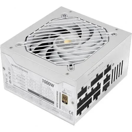 Fuente de Alimentación Mars Gaming MPB1000SIM/ 1000W/ Ventilador 14cm/ 80 Plus Gold/ Blanca - PixelPlaza