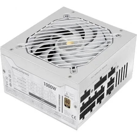Fuente de Alimentación Mars Gaming MPB1000SIM/ 1000W/ Ventilador 14cm/ 80 Plus Gold/ Blanca - PixelPlaza