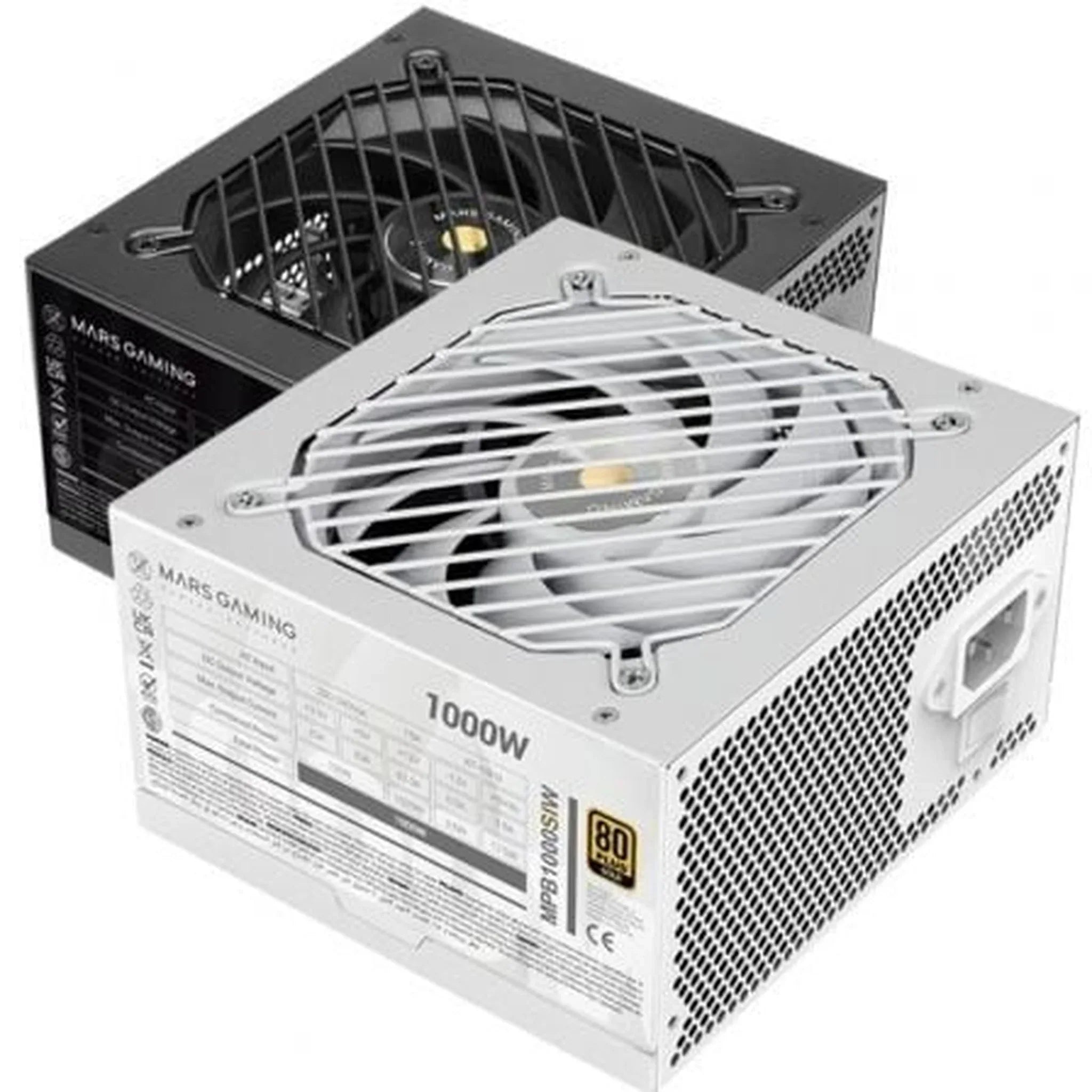 Fuente de Alimentación Mars Gaming MPB1000SI/ 1000W/ Ventilador 14cm/ 80 Plus Gold/ Blanca - PixelPlaza