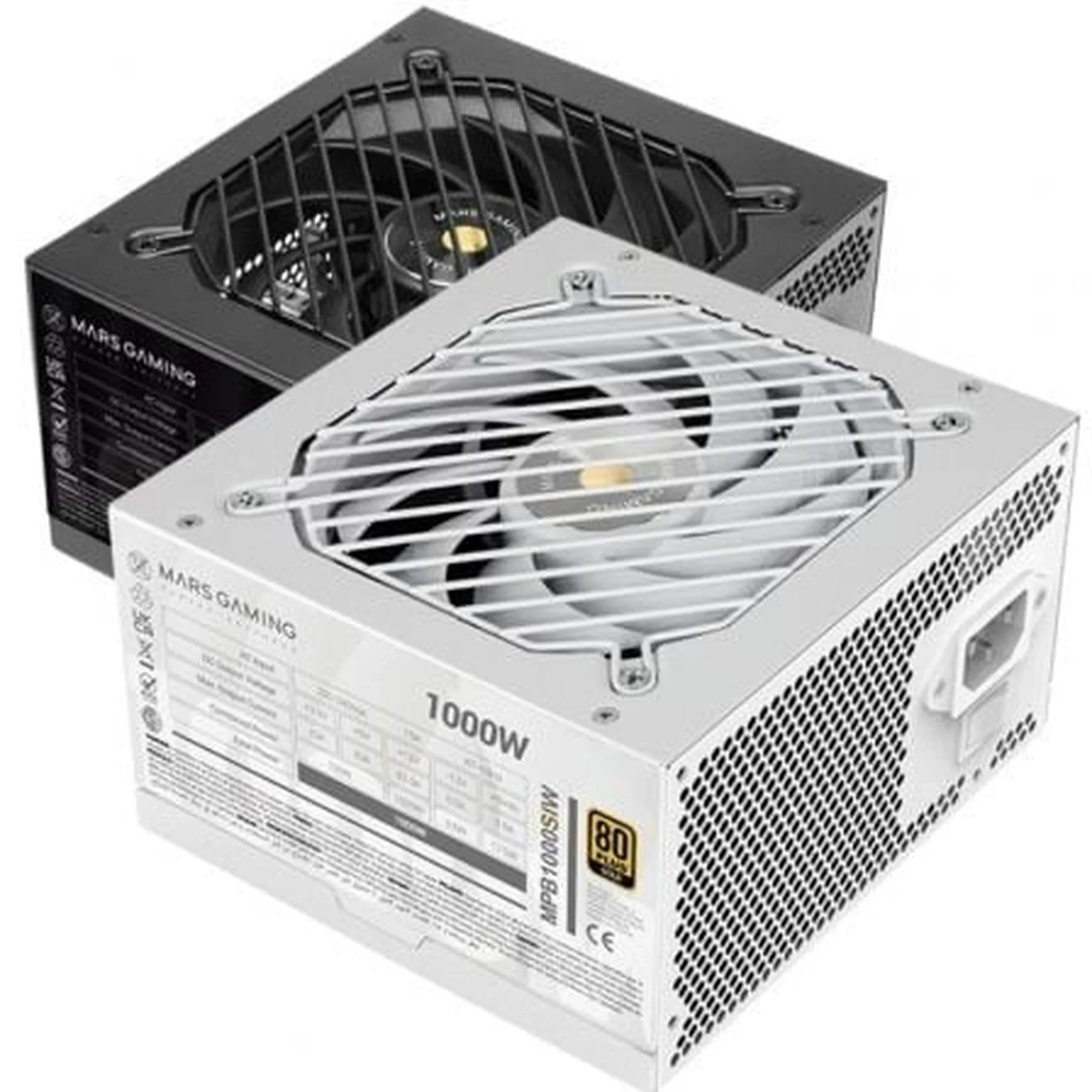 Fuente de Alimentación Mars Gaming MPB1000SI/ 1000W/ Ventilador 14cm/ 80 Plus Gold/ Blanca - PixelPlaza