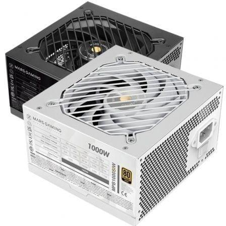 Fuente de Alimentación Mars Gaming MPB1000SI/ 1000W/ Ventilador 14cm/ 80 Plus Gold/ Blanca - PixelPlaza