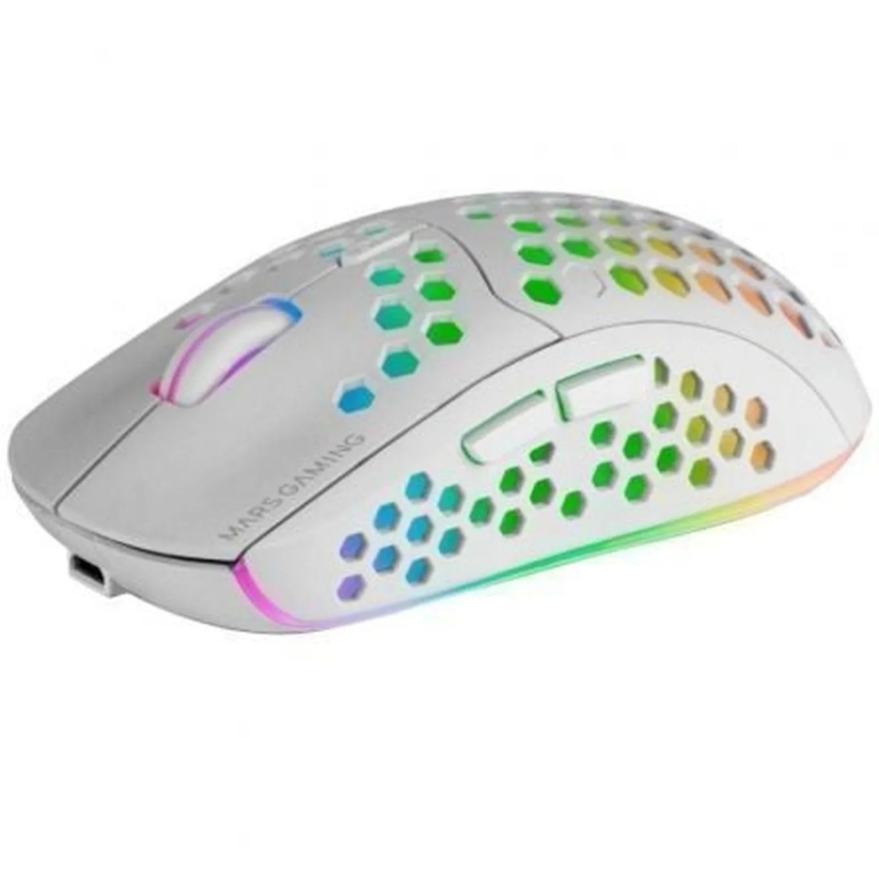 Ratón Gaming Inalámbrico Mars Gaming MMW3W/ Batería recargable/ Hasta 3200 DPI/ Blanco - PixelPlaza