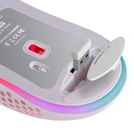 Ratón Gaming Inalámbrico Mars Gaming MMW3W/ Batería recargable/ Hasta 3200 DPI/ Blanco - PixelPlaza