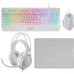 Pack Gaming Mars Gaming MCP124PROWES/ Teclado + Ratón Óptico + Auriculares + Alfombrilla/ Blanco - PixelPlaza