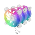 Pack 3 Ventiladores Mars Gaming MF-3A/ 12cm/ ARGB/ Blanco - PixelPlaza