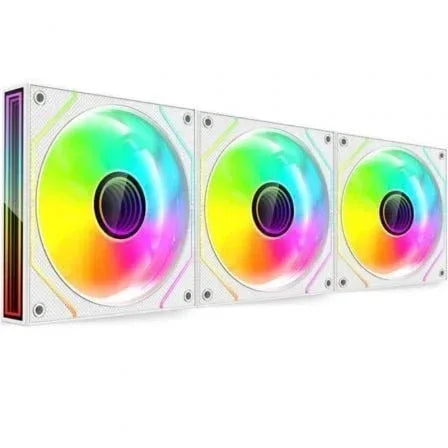 Pack 3 Ventiladores Mars Gaming MF-3DPROKIT/ 12cm + HUB + Mando a Distancia/ ARGB/ Blanco - PixelPlaza
