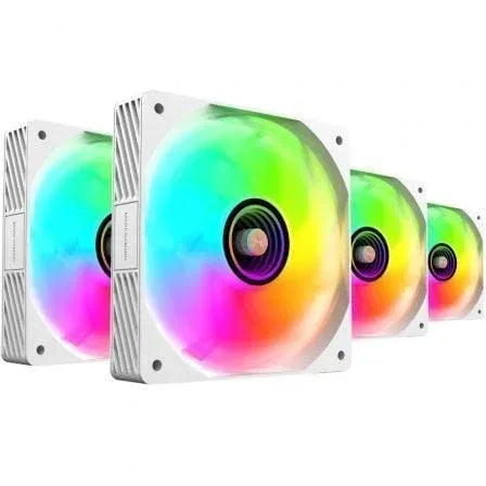Pack 4 Ventiladores Mars Gaming MF-SI4KIT/ 12cm + HUB + Mando a Distancia/ ARGB/ Blancos - PixelPlaza