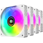 Pack 4 Ventiladores Mars Gaming MF-SI4KIT/ 12cm + HUB + Mando a Distancia/ ARGB/ Blancos - PixelPlaza