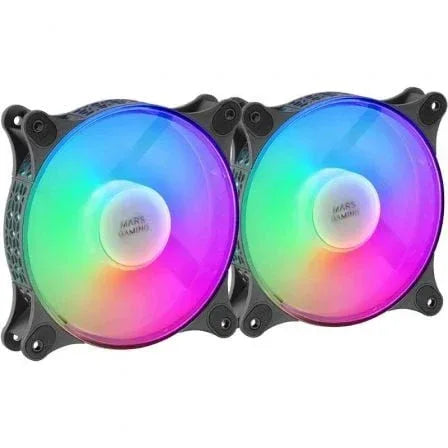 Pack 2 Ventiladores Mars Gaming MFDUO/ 12cm/ FRGB - PixelPlaza
