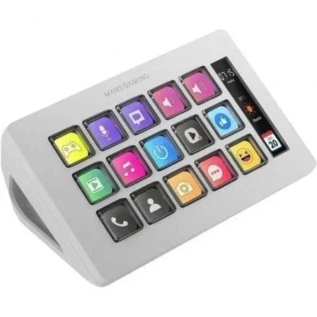 Stream Deck Slim Mars Gaming MSD-ONE/ 15 Teclas LCD/ Blanco - PixelPlaza