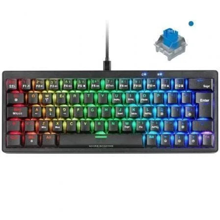 Teclado Gaming Mecánico Mars Gaming MKMINIPRO/ Switch Azul/ Negro - PixelPlaza