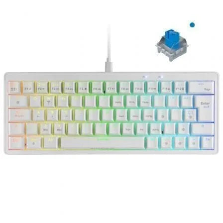 Teclado Gaming Mecánico Mars Gaming MKMINIPRO/ Switch Azul/ Blanco - PixelPlaza