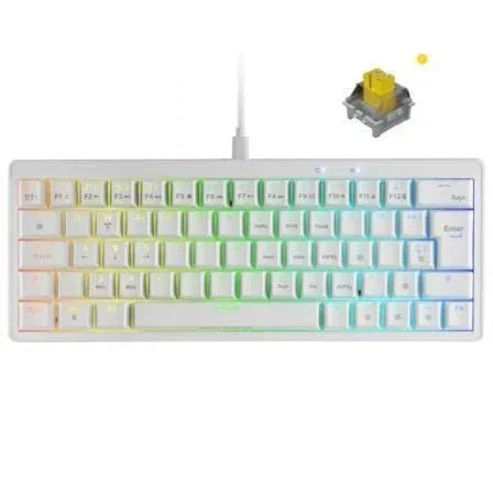 Teclado Gaming Mecßnico Mars Gaming MKMINIPRO/ Switch Amarillo/ Blanco - PixelPlaza