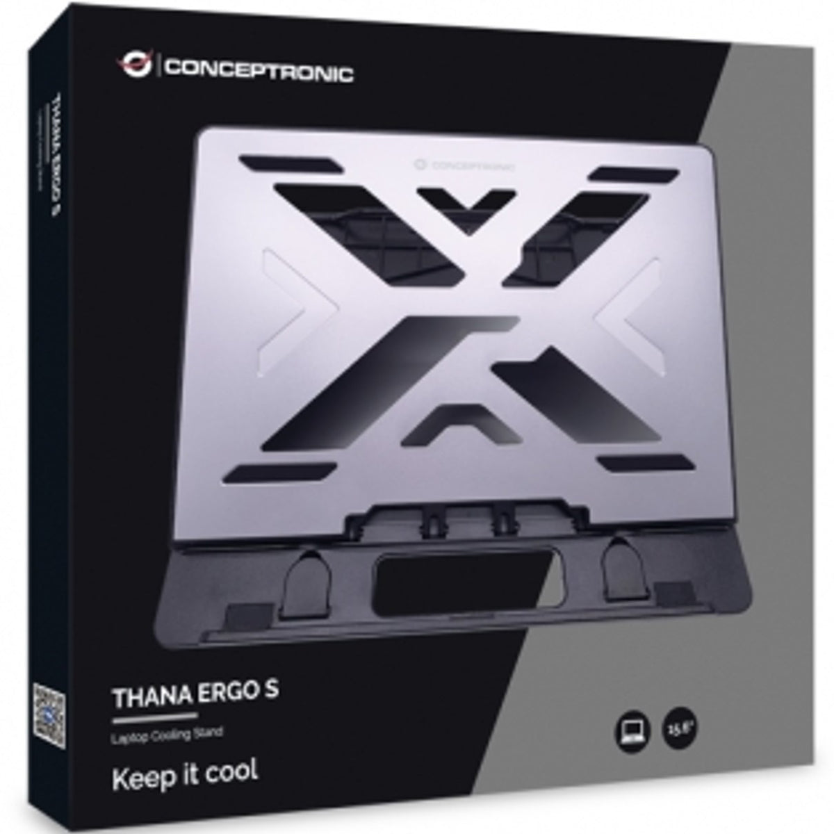 Soporte - base de refrigeracion Conceptronic para portatiles hasta 15.6 pulgadas aluminio gris