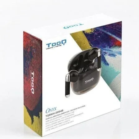 Auriculares Bluetooth TooQ Onyx TQBWH-0054B con estuche de carga/ Autonomía 4h/ Negros - PixelPlaza