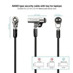 Cable de Seguridad Tipo NANO para Portátiles TooQ TQCLKC0045-G/ 1.5m - PixelPlaza
