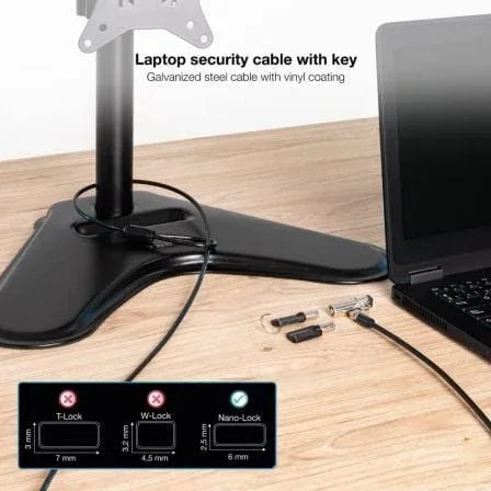 Cable de Seguridad Tipo NANO para Portátiles TooQ TQCLKC0045-G/ 1.5m - PixelPlaza