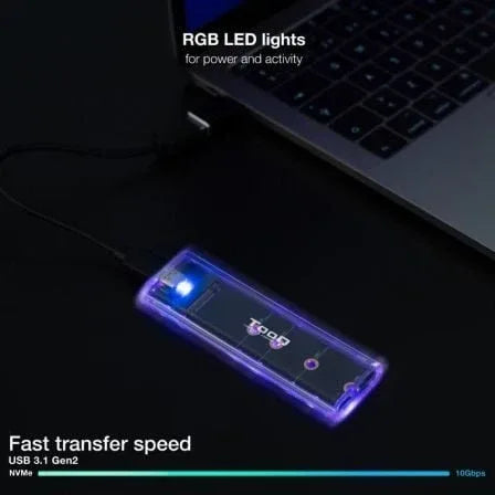 Caja Externa para Disco SSD M.2 NVMe TooQ TQE-2200/ USB 3.1 Gen2/ Sin tornillos - PixelPlaza