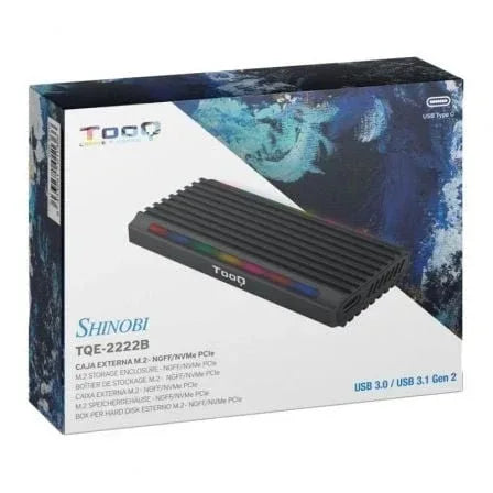 Caja Externa para Disco SSD M.2 NVMe TooQ TQE-2222B/ USB 3.1 Gen2/ Sin tornillos - PixelPlaza