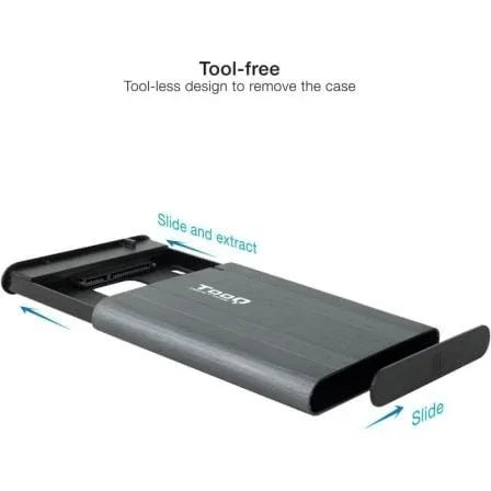 Caja Externa para Disco Duro de 2.5" TooQ TQE-2503G/ USB 3.1/ Sin Tornillos - PixelPlaza