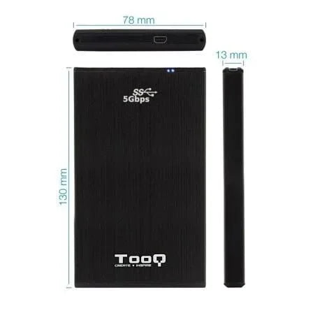 Caja Externa para Disco Duro de 2.5" TooQ TQE-2522B/ USB 3.1 - PixelPlaza