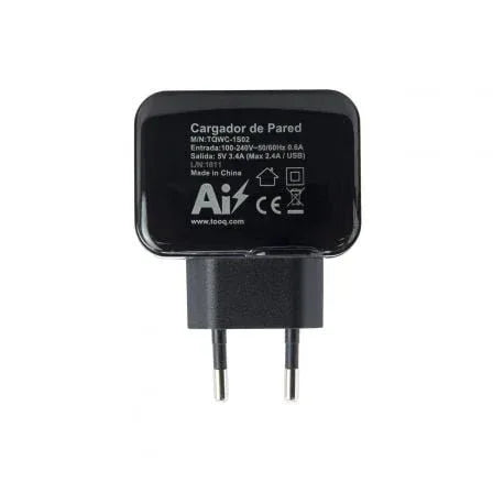 Cargador de Pared TooQ TQWC-1S02/ 2xUSB/ 17W - PixelPlaza