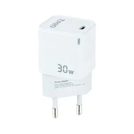 Cargador de Pared GaN TooQ TQWC-GANPD30WT/ 1xUSB Tipo-C/ 30W - PixelPlaza