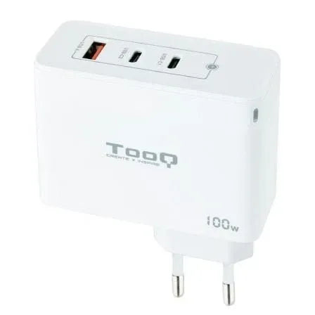 Cargador de Pared GaN TooQ TQWC-GANQC2PD100W/ 2xUSB Tipo-C/ 1xUSB/ 100W - PixelPlaza