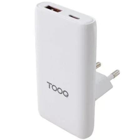 Cargador de Pared Universal GaN para Viaje TooQ TQWC-GANSL65W1A1C/ 1xUSB Tipo-C/ 1xUSB/ 65W - PixelPlaza