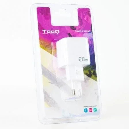 Cargador de Pared TooQ TQWC-PD20WT/ 1xUSB Tipo-C/ 20W/ Blanco - PixelPlaza