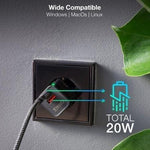 Cargador de Pared TooQ TQWC-QCPD20/ 1xUSB Tipo-C/ 1xUSB/ 20W - PixelPlaza