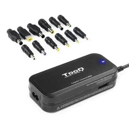 Cargador de Portátil TooQ TQLC-90BS02M/ 90W/ Manual/ 12 Conectores/ Voltaje 15-24V/ 1 USB - PixelPlaza