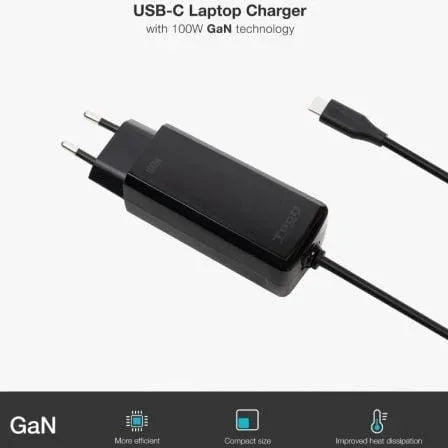 Cargador de Portátil GaN TooQ TQLC-USBCGAN100PD-C USB Tipo-C/ 100W/ Automático/ Voltaje 5-20V - PixelPlaza