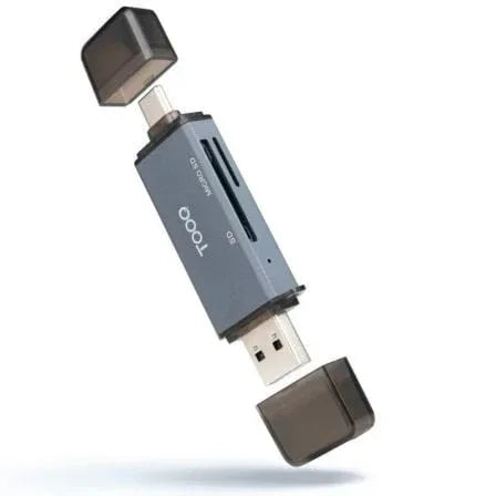 Lector de Tarjetas Externo TooQ TQR-3001G/ USB 3.0 y USB Tipo-C - PixelPlaza