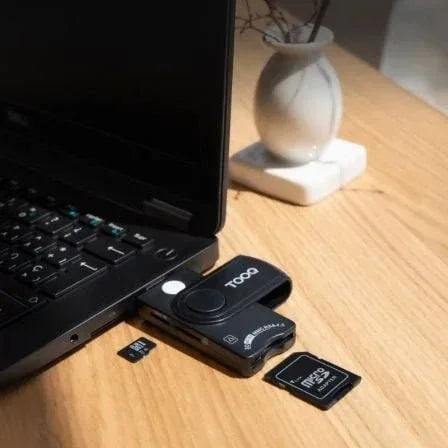 Lector de DNI, Tarjetas Inteligentes, SD y MicroSD TooQ TQR-3012B/ USB 2.0/ Negro - PixelPlaza