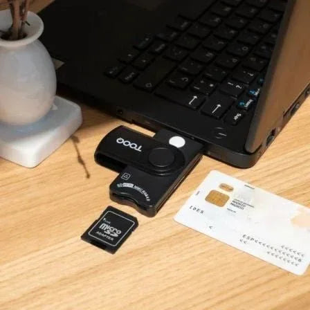 Lector de DNI, Tarjetas Inteligentes, SD y MicroSD TooQ TQR-3012B/ USB 2.0/ Negro - PixelPlaza