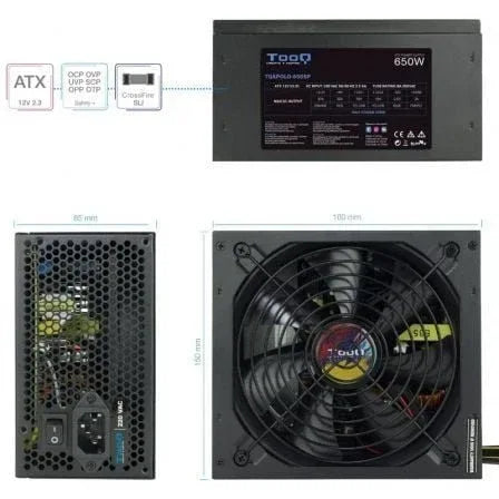 Fuente de Alimentación TooQ TQAPOLO-650SP/ 650W/ Ventilador 14cm - PixelPlaza