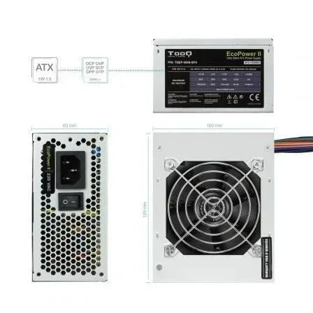 Fuente de Alimentación SFX TooQ TQEP-500S-SFX/ 500W/ Ventilador 8cm - PixelPlaza