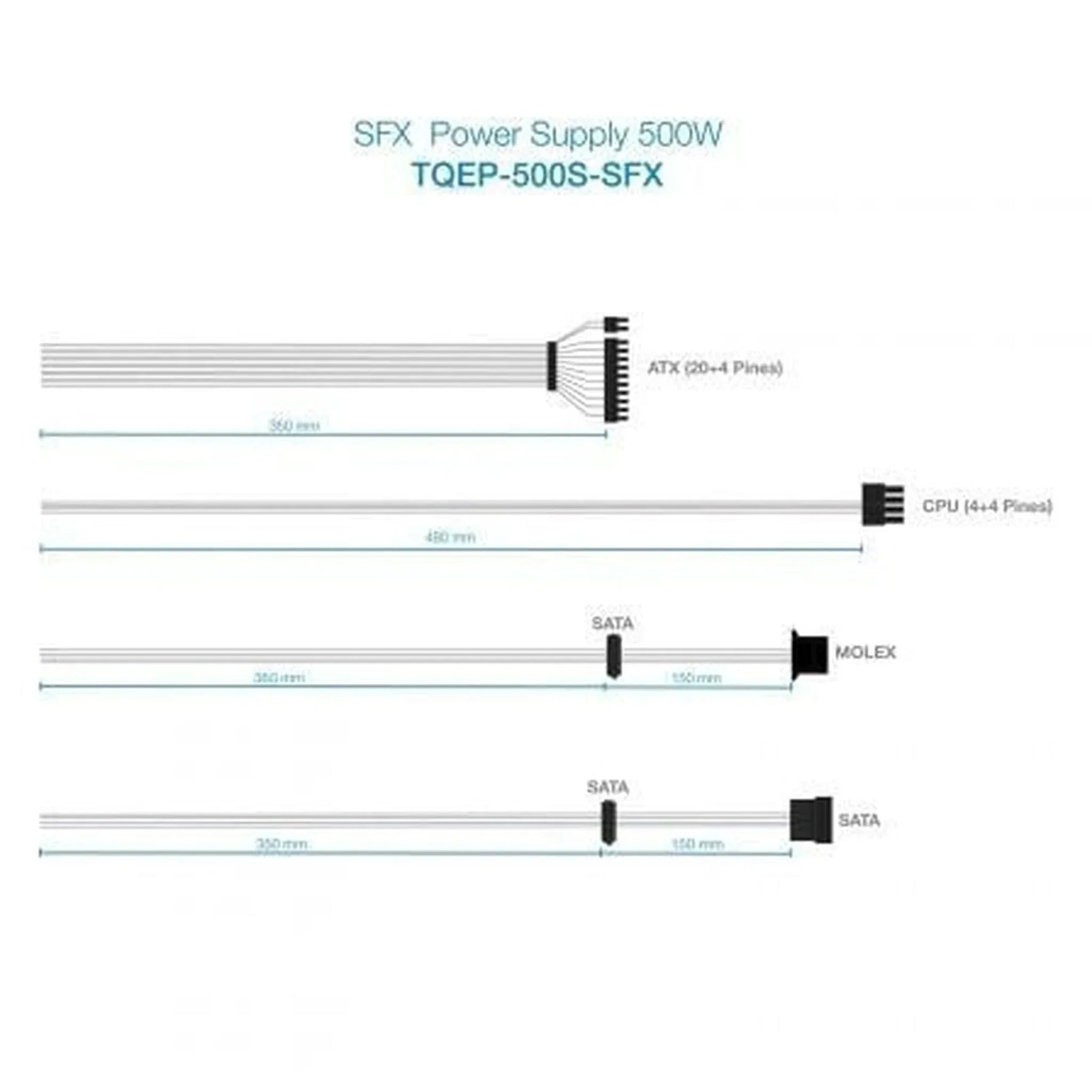 Fuente de Alimentación SFX TooQ TQEP-500S-SFX/ 500W/ Ventilador 8cm - PixelPlaza