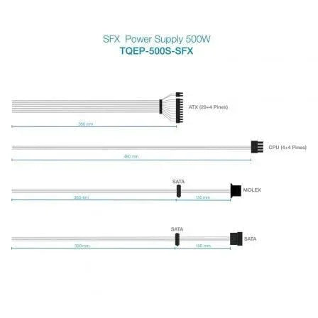 Fuente de Alimentación SFX TooQ TQEP-500S-SFX/ 500W/ Ventilador 8cm - PixelPlaza