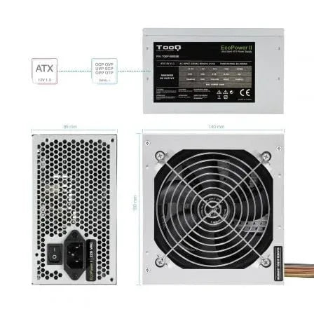 Fuente de Alimentación TooQ TQEP-500SSE/ 500W/ Ventilador 12cm - PixelPlaza