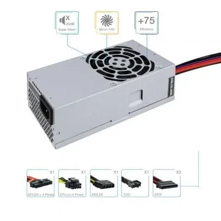 Fuente de Alimentación TFX TooQ TQEP-TFX500S-O/ 500W/ Ventilador 8cm - PixelPlaza