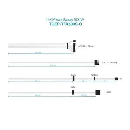 Fuente de Alimentación TFX TooQ TQEP-TFX500S-O/ 500W/ Ventilador 8cm - PixelPlaza