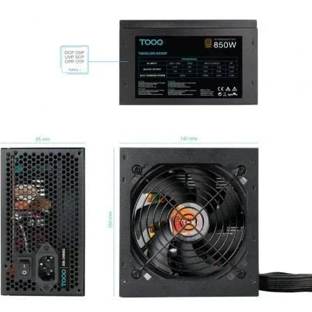 Fuente de Alimentación TooQ TQHELIOS-850SP/ 850W/ Ventilador 12cm/ 80 Plus Bronze - PixelPlaza