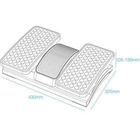 Reposapiés Ajustable/ Inclinable TooQ TQFR0605-B/ 430 x 320 x 105-130 mm - PixelPlaza