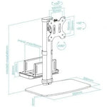Soporte de Sobremesa para Monitor TooQ DB1128TN-B/ Ajustable/ Giratorio/ Inclinable/ hasta 6kg - PixelPlaza