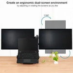 Soporte de Mesa para 2 Monitores y 1 Portátil TooQ DB1202TN-B/ Giratorio/ Inclinable/ hasta 9kg - PixelPlaza