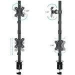 Soporte de Mesa para 2 Monitores TooQ DB1233TNV-B/ Giratorio/ Inclinable/ hasta 8kg - PixelPlaza